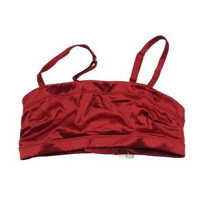 Aerie Red Satin Bandeau Bralette Top With Adjustable Straps Size XS